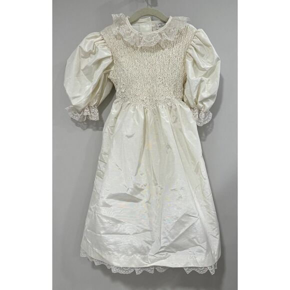 Heirloom by Polly Flinders Other - Vintage 1990s Heirloom by Polly Flinders Formal Dress Cream Lace - Girls Size 6